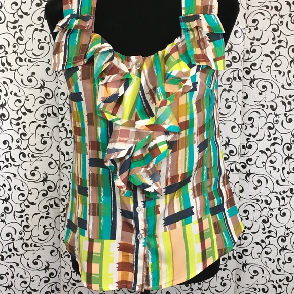 Banana Republic Multicolored Sleeveless Blouse - Picture 2 of 7